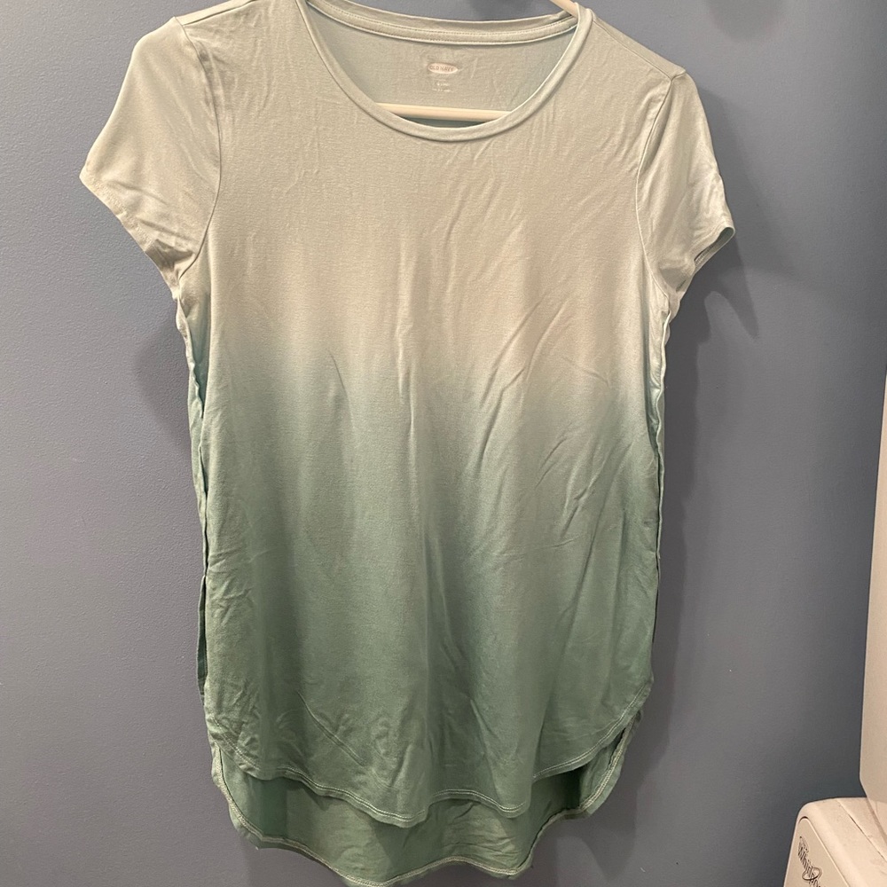 Old Navy Girls Sz large Luxe Ombré green shirt high low shirt tunic